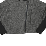 ZARA WOMAN Womens Grey & Black Wool Blend Zip Jacket M Knit