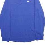 NIKE Mens Blue & White CFC Long Sleeve Polo Shirt L Cotton Blend Chelsea FC