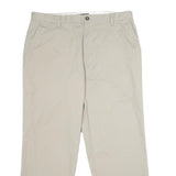 DOCKERS Mens Cotton Blend Beige Regular Straight Trousers W36 L30 Casual Smart