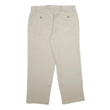 DOCKERS Mens Cotton Blend Beige Regular Straight Trousers W36 L30 Casual Smart