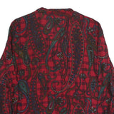 KORET Womens Red Printed Blouse Long Sleeve Collared UK 16 Polyester