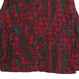 KORET Womens Red Printed Blouse Long Sleeve Collared UK 16 Polyester