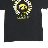 FANATICS Mens Black Iowa Hawkeyes Tournament Champions T-Shirt L Short Sleeve