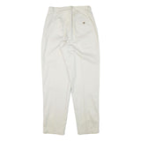 EDDIE BAUER Womens Cotton Blend White Relaxed Straight Trousers W28 L31 Classic