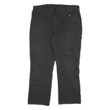 DICKIES Mens Relaxed Black Cotton Blend Jeans W36 L29 Workwear Zip Closure