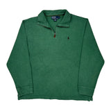 Polo By Ralph Lauren 1/4 Zip - Large Green Cotton