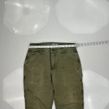 Carhartt Double Knee Carpenter Pants - 30W 30L Green Cotton