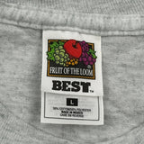 Cycling Fruit Of The Loom Single Stitch T-Shirt - Large Grey Cotton Blend