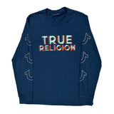 True Religion Long Sleeve T-Shirt - XL Blue Cotton