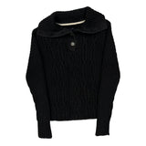 Tommy Hilfiger Collared Sweater - Large Black Cotton