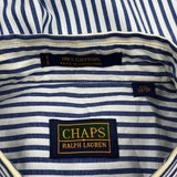 Chaps Ralph Lauren Striped Shirt - XL Blue Cotton