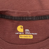 Carhartt Long Sleeve T-Shirt - 2XL Brown Cotton