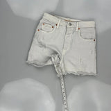 Levis Denim Shorts - 26W UK 6 White Cotton