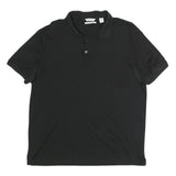 CALVIN KLEIN Mens Black Short Sleeve L Plain Cotton Polo Shirt Classic Fit