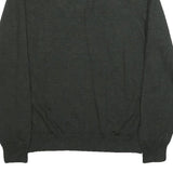 CALVIN KLEIN Mens Grey Wool Plain V-Neck Basic Knit XL Jumper Pullover