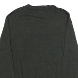 CALVIN KLEIN Mens Grey Wool Plain V-Neck Basic Knit XL Jumper Pullover
