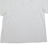 LACOSTE Mens Grey Polo Shirt 3XL Cotton Blend Short Sleeve Classic Fit Croc Logo