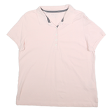 NAUTICA Womens Pink Cotton Blend Polo Shirt XL Short Sleeve Plain Casual