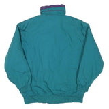 IZZI Womens Teal & Purple Casual Jacket L Polyester Blend Zip Plain Relaxed Fit