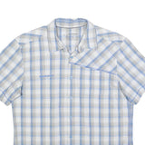 MAMMUT Mens Blue & Cream Check Shirt L Lightweight Cotton Casual Summer