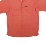 COLUMBIA Mens Red Outdoor Short Sleeve Shirt S Polyester Blend Casual