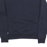 CHAMPION Mens Navy Blue Cotton Blend Crew Neck Sweatshirt S Classic Logo