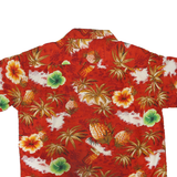 KENNINGTON Mens Red Hawaiian Shirt L Cotton Blend Summer Beach Holiday Casual