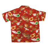 KENNINGTON Mens Red Hawaiian Shirt L Cotton Blend Summer Beach Holiday Casual