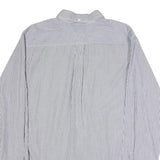 TOMMY HILFIGER Mens Blue & White Stripe Shirt L Classic Button Down Long Sleeve
