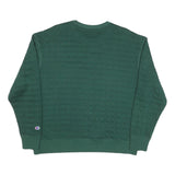 CHAMPION Mens Green Crew Neck XL Cotton Blend Sweatshirt Classic Logo