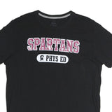 RUSSELL ATHLETIC Womens Black Spartans Graphic T-Shirt L Short Sleeve Crew Neck
