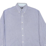 NAUTICA Mens Blue Check Shirt L Classic Button-Down Long Sleeve Cotton Blend