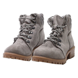 NEW LOOK Lace-Up Boots Grey Suede Womens UK 4