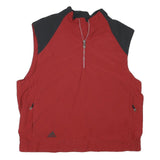 ADIDAS Mens Red & Black Zip Jacket L Polyester Blend Plain Casual Sportswear