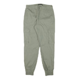 ONLY Womens Cotton Blend Green Relaxed Cargo Tapered Trousers W28 L28
