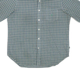 NAUTICA Mens Blue & Cream Check Shirt L Button Down Short Sleeve Cotton Blend