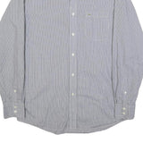 LACOSTE Mens Blue Pattern Shirt L Cotton Classic Button-Down Long Sleeve