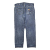 CARHARTT Mens Jeans Blue Relaxed Straight Denim Medium W36 L34 Workwear Button
