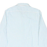 NAUTICA Mens White & Blue Checked Slim Fit Shirt L Cotton Blend Casual Smart