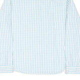 NAUTICA Mens White & Blue Checked Slim Fit Shirt L Cotton Blend Casual Smart