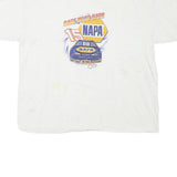 GILDAN Mens White Race Into Napa Graphic T-Shirt XL Short Sleeve Crew Neck
