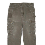 CARHARTT Womens Cotton Blend Regular Fit Grey Workwear Cargo Trousers W35 L29
