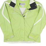 COLUMBIA Mens Green & White Outdoor Jacket XL Polyester Blend Zip Hooded