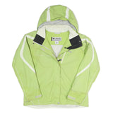 COLUMBIA Mens Green & White Outdoor Jacket XL Polyester Blend Zip Hooded