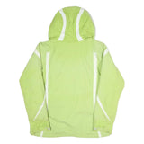 COLUMBIA Mens Green & White Outdoor Jacket XL Polyester Blend Zip Hooded