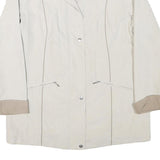 Womens Beige & Cream Zip Jacket M Polyester Blend Plain Long Sleeve Casual