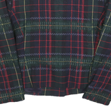 KASPAR Womens Navy & Green Tartan Wool Blend Button Jacket S Woven Classic