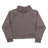 JUICY COUTURE Womens Brown XL High Neck Sweatshirt Polyester Blend Cropped