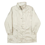 CURRENT SEEN Womens Cream Zip Jacket L Polyester Plain Lightweight Stylish