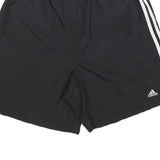 ADIDAS Mens Black Casual Shorts L W34 Polyester Sportswear Elastic Waistband